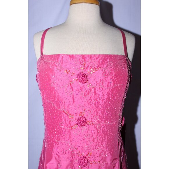 MayQueen #444 Beaded Taffeta Plus Size Prom Gown-Size 3X-FUCHSIA-NWT - Picture 4 of 5